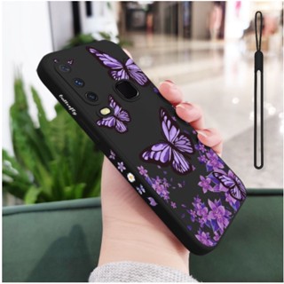 เคสโทรศัพท์มือถือ ซิลิโคน ลายผีเสื้อ สีม่วง สําหรับ Oppo Realme c30 c30s c31 c33 c35 c53 c55 V20 V23 V25 V30 V30T