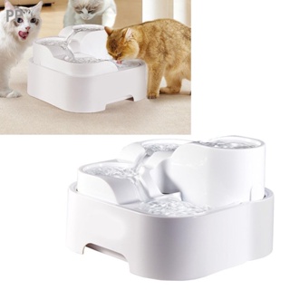 PP Cat Water Fountain Filtration Recirculating Live Multi Slot Waterfall Type เครื่องให้น้ำแมวอัตโนมัติ