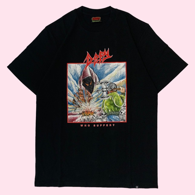 มีหลายสี เสื้อยืด พิมพ์ลาย Defy Band WHO SUFFER Original Official Merch ...