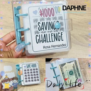 Daphne แฟ้มใส่ธนบัตร PVC ขนาดเล็ก 150 ดอลลาร์ 100 ดอลลาร์ ประหยัดเงิน 500 ดอลลาร์