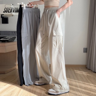 SOERVIMY กางเกงขายาว กางเกงเอวสูง สไตล์เกาหลี แฟชั่น 2023 NEW081226