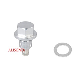 Alisond1 ปลั๊กท่อระบายน้ํามันเครื่องยนต์ แบบแม่เหล็ก อลูมิเนียมอัลลอย M12x1.25 อุปกรณ์เสริม สําหรับรถยนต์