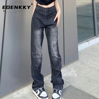 กางเกงขายาว กางเกงยีสน์ผู้หญิง ทรงหลวม ๆ ตรง Retro Hip Hop Pants 2023 NEW Style A27L0DV EOENKKY