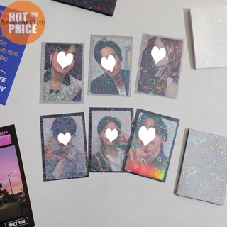 Aosuoas กระเป๋าใส่การ์ด อัลบั้มรูปภาพ ลายหัวใจ Kpop Idol แต่งกลิตเตอร์ 20 ชิ้น ต่อแพ็ค