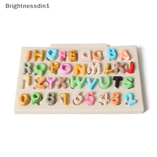 [Brightnessdin1] แม่พิมพ์ซิลิโคน รูปตัวอักษร ตัวเลข สําหรับทําเค้ก ช็อคโกแลต ฟองดองท์ เบเกอรี่ DIY