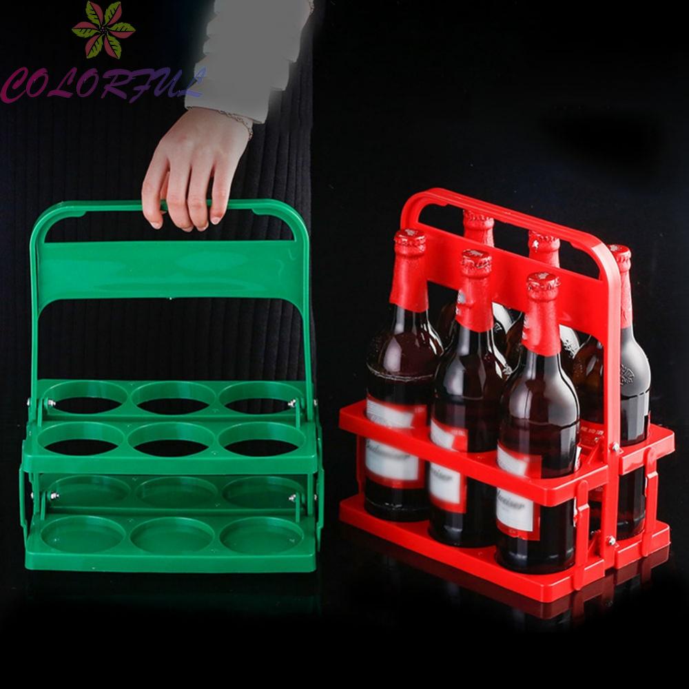 colorful-plastic-basket-carrier-basket-foldable-reusable-6-pack-beer-rack-brand-new