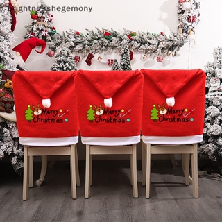 Bgth ผ้าคลุมเก้าอี้รับประทานอาหาร ลายซานตาคลอส คริสต์มาส สีแดง สําหรับตกแต่งบ้าน ห้องครัว