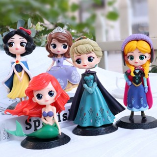 โมเดลฟิกเกอร์ PVC รูปเจ้าหญิงดิสนีย์ Frozen Anna Elsa Snow White Cinderella Princess เหมาะกับของขวัญวันเกิด ของเล่นสําหรับเด็ก