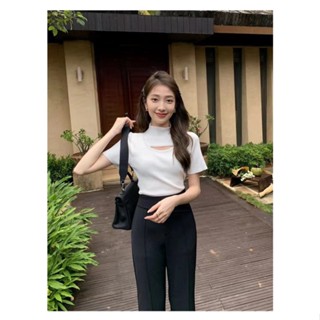 เสื้อยืดแขนสั้น ประดับลูกปัด เข้ากับทุกการแต่งกาย แฟชั่นฤดูร้อน สําหรับผู้หญิง QYDI