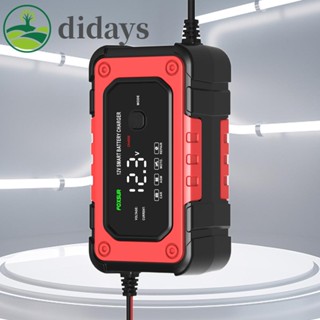 เครื่องชาร์จแบตเตอรี่รถยนต์ดิจิทัล 12V 6A สําหรับแบตเตอรี่ตะกั่ว กรด [Didays.th]