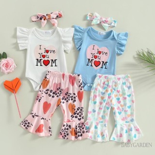 Babygarden-0-18m ชุดรอมเปอร์ แขนสั้น ลําลอง และกางเกงกระดิ่ง และที่คาดผม สําหรับเด็กผู้หญิง เหมาะกับงานปาร์ตี้