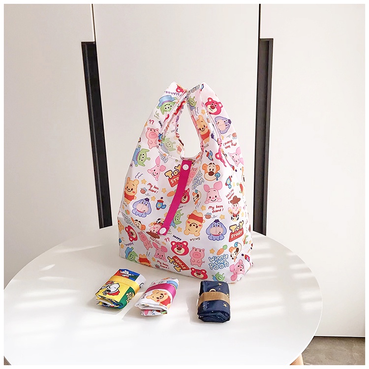 กระเป๋าช้อปปิ้ง-ผ้าไนล่อน-กันน้ํา-แบบพกพา-เป็นมิตรกับสิ่งแวดล้อม-ลายการ์ตูนสนูปปี้-สไตล์ญี่ปุ่น