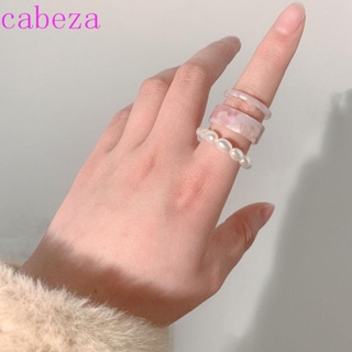 Cabeza แหวนทรงกลมสไตล์เกาหลีวินเทจ 3 ชิ้นสําหรับผู้หญิง 2021