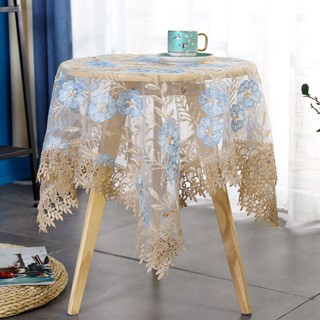 European lace tea table cloth, rural hollowed out dining table cloth, lace tablecloth, round table cloth, embroidered bedside table, TV cover cloth