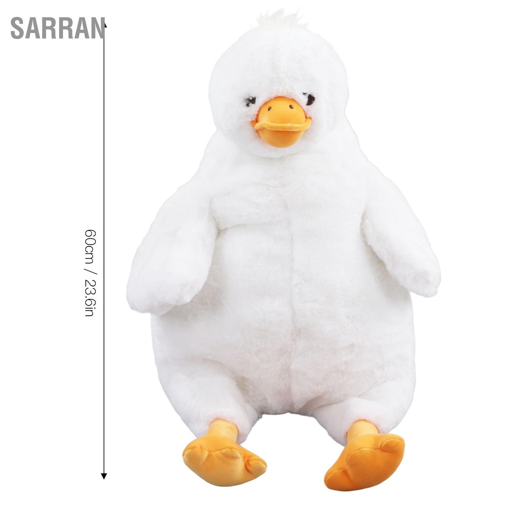 sarran-เป็ดขาวยัดของเล่นฟัซซี่น่ารักบรรเทาความเครียดตกแต่งเป็ดตุ๊กตาอะนิเมะตุ๊กตาสำหรับรถ
