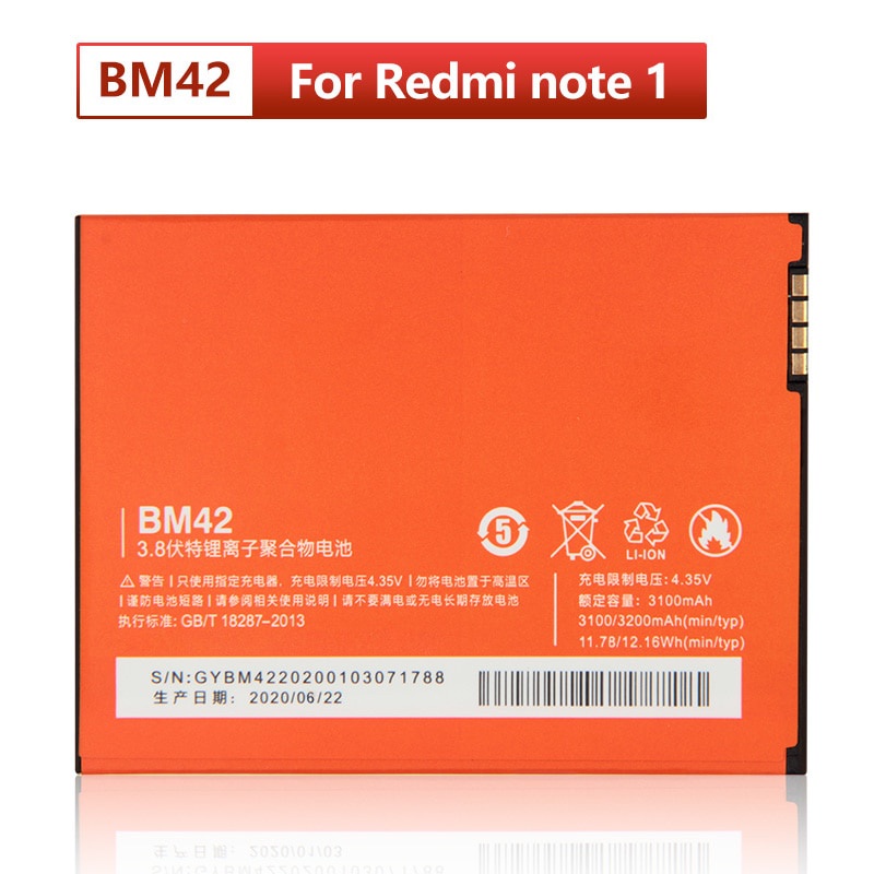 bm42เปลี่ยนแบตเตอรี่สำหรับ-xiaomi-redmi-หมายเหตุ1-redrice-note1โทรศัพท์แบตเตอรี่3200mah