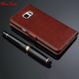 เคสโทรศัพท์หนัง ฝาพับ พร้อมช่องใส่บัตร สําหรับ Samsung Galaxy NOTE 5 NOTE5 N9200 Galaxy NOTE 4 NOTE 3