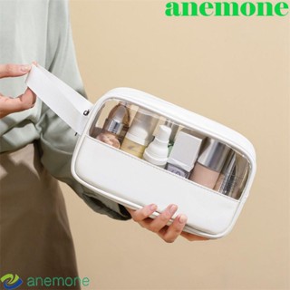 Anemone กระเป๋าเครื่องสําอาง PVC แบบใส ทรงสี่เหลี่ยม สําหรับเดินทางกลางแจ้ง