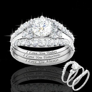 Bhy 1 ชุด แหวนชุบไฟฟ้า ผู้หญิง แหวนโลหะผสม ประกาย ละเอียดอ่อน แหวนนิ้ว สําหรับงานปาร์ตี้