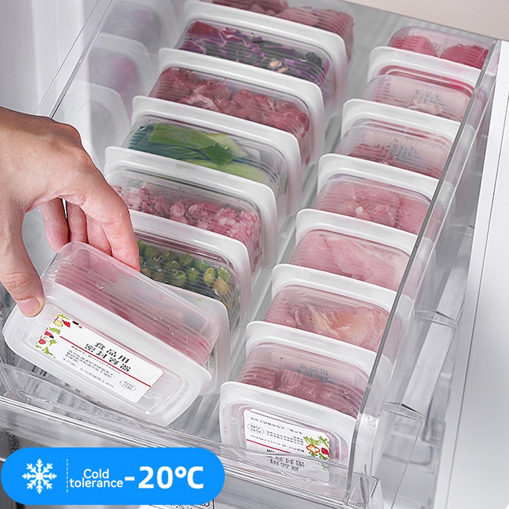 food-storage-box-portable-compartment-refrigerator-freezer-organizers-sub-packed-meat-onion-ginger-clear-kitchen-tool