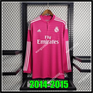 เสื้อกีฬาแขนยาว ลายทีมฟุตบอล Real Madrid 23/24 2014/15 ชุดเยือน สไตล์วินเทจ สําหรับผู้ชาย