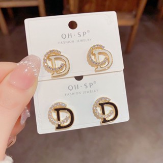 ต่างหูแฟชั่น รูปตัวอักษร CD ระดับไฮเอนด์