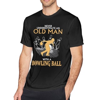 ขายดี WEIJIE เสื้อยืดลําลอง ผ้าฝ้าย แขนสั้น คอกลม พิมพ์ลาย Old Man Bowling สําหรับผู้ชาย 532026