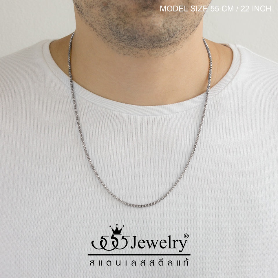 555jewelry-สร้อยคอ-สแตนเลสสตีลแท้-ดีไซน์-แฟชั่น-แบบเรียบๆ-รุ่น-555-c002