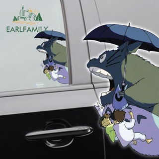 Earlfamily สติกเกอร์ ลายการ์ตูน Totoro กันน้ํา 13 ซม. x 7.4 ซม. สําหรับติดตกแต่งรถยนต์