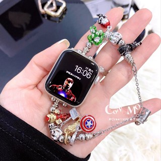 Pandora สายนาฬิกาข้อมือ โลหะ ประดับคริสตัล สําหรับ iwatch serise 8 ultra 7 6 5 4 SE 3 2 1 iwatch 49 มม. 45 มม. 41 มม. 40 มม. 44 มม. 42 มม. 38 มม.