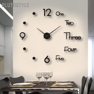 PLUTOSTYLE Night Light Wall Clock Frameless ตกแต่งนาฬิกาเรืองแสงเงียบสำหรับห้องนั่งเล่นห้องนอน