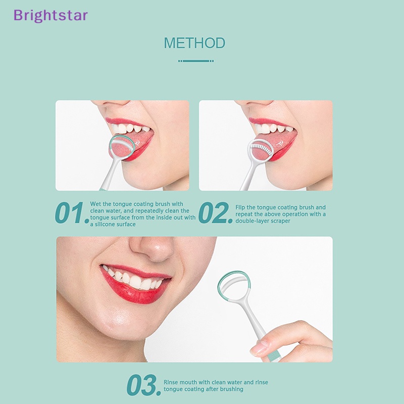 brightstar-ใหม่-อุปกรณ์แปรงซิลิโคน-ใช้ซ้ําได้-สําหรับใช้ทําความสะอาดลิ้น-ปาก-เพื่อสุขอนามัย