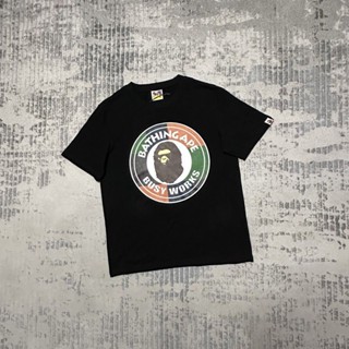 เสื้อยืดแขนสั้น คอกลม ผ้าฝ้ายแท้ พิมพ์ลายตัวอักษร Ape-Man สําหรับผู้ชาย