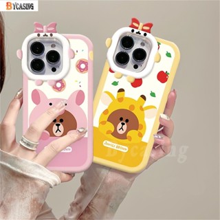 เคสโทรศัพท์มือถือแบบนิ่ม ลายการ์ตูนหมีบราวน์ ยีราฟ สําหรับ Realme C53 C55 10 C30 C31 C33 C35 C21Y C25Y RealmeC11 C25 C17 C15 C12 C3 C2 7i 5 5i 6i 9i Narzo 30A 50A Prime