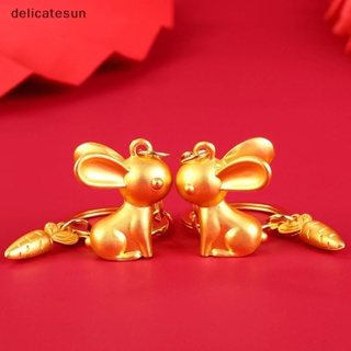 Delicatesun พวงกุญแจโลหะ รูปกระต่าย ราศี สีทอง ของขวัญปีใหม่ สําหรับห้อยกระเป๋า
