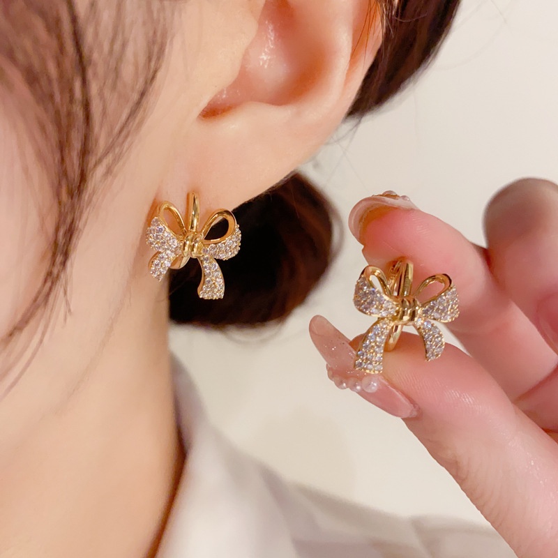 ต่างหูแฟชั่น-ประดับโบว์-หรูหรา-ระดับไฮเอนด์