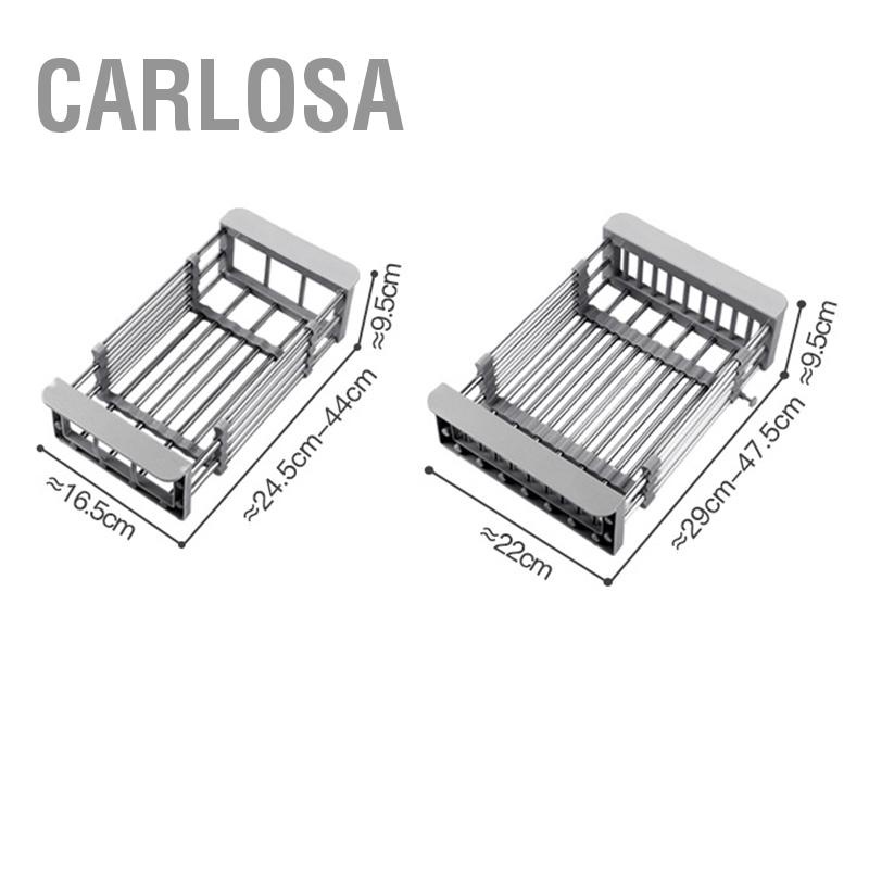 carlosa-กระชอนสเตนเลส-พับเก็บได้-สําหรับกรองผัก-ผลไม้