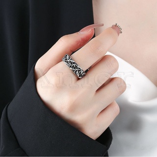 แหวนหวาย แบบเปิด ปรับได้ สไตล์พังก์ เรียบง่าย หรูหรา เครื่องประดับแฟชั่น สําหรับผู้ชาย ผู้หญิง คู่แต่งงาน
