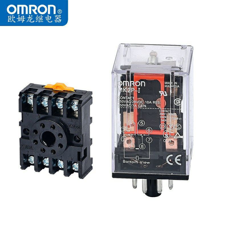 ในไทย-รีเลย์-omron-mk2p-i-ac220v-12vdc-24vdc-ซ็อคเก็ต-ได้ทั้งชุด