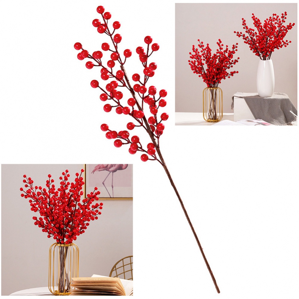 ดอกเบอร์รี่ประดิษฐ์-สีแดง-คุณภาพสูง-ยาว-224-สําหรับตกแต่งคริสต์มาส