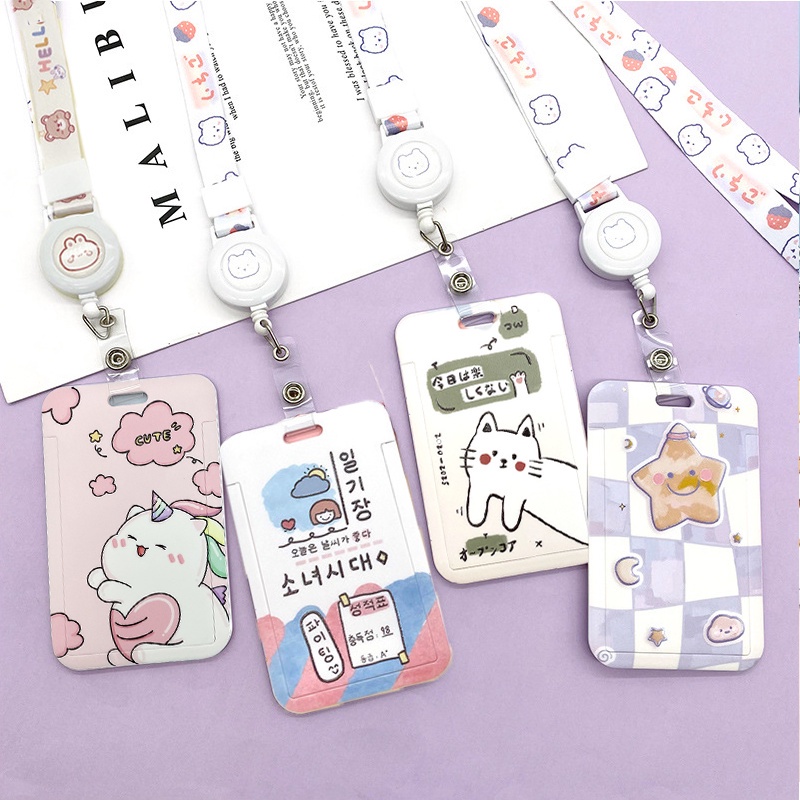 พร้อมส่ง-สายคล้องบัตรเครดิต-บัตรประจําตัว-ลายการ์ตูนยูนิคอร์น-แบบยืดหยุ่น