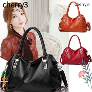 Cherry3 กระเป๋าถือ กระเป๋าสะพายไหล่ สะพายข้าง หนังเทียม ความจุขนาดใหญ่ สําหรับผู้หญิง