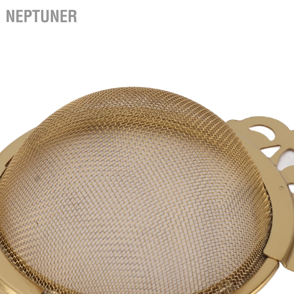 neptuner-ที่กรองชาสแตนเลสพร้อมชามหยดคู่จับกรองชาตาข่ายละเอียดนำกลับมาใช้ใหม่ได้สำหรับครัวสมุนไพรใบหลวม