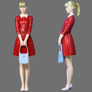 โมเดลฟิกเกอร์เรซิ่น รางวัล GK 1/12 Girl in Red Dress PT21 O72E