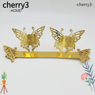 Cherry3 แหวนกระดาษเช็ดปาก สะท้อนแสง รูปผีเสื้อ สีทอง 100 ชิ้น