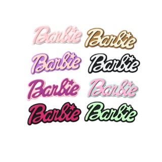 จี้ตัวอักษร Barbie Jibbitz สีชมพูน่ารัก เครื่องประดับ สําหรับผู้หญิง
