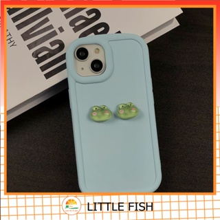 เคสโทรศัพท์มือถือ TPU นิ่ม กันฝุ่น ลายกบ สีเขียว สําหรับ iPhone 14 Pro Max iPhone 13 12 11 Pro Max