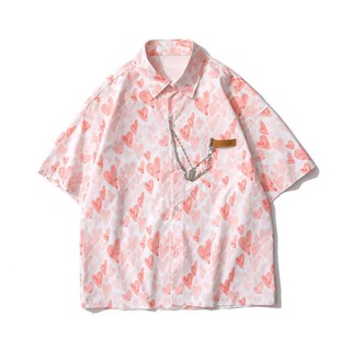 เสื้อเชิ้ตแขนสั้น แบบบาง ทรงหลวม สไตล์ญี่ปุ่น สําหรับผู้ชาย