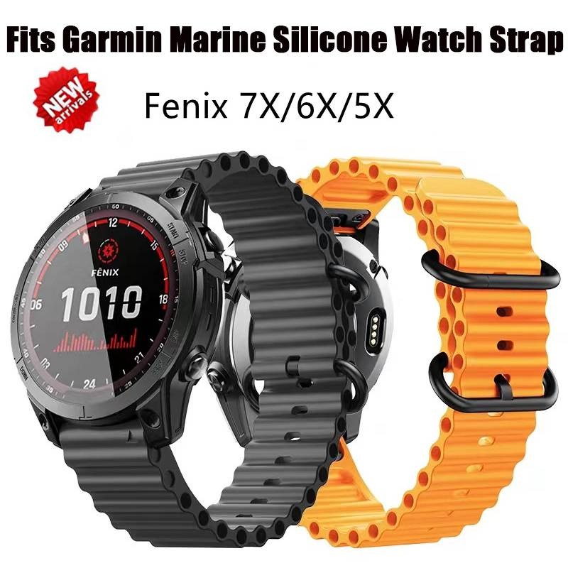 สายนาฬิกาข้อมือซิลิโคน-แบบปลดเร็ว-สําหรับ-garmin-fenix7x-6x-5x-22-มม-26-มม