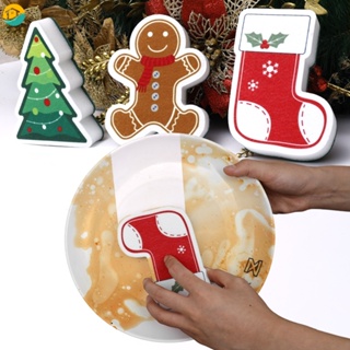 ผ้าเช็ดทําความสะอาด ฟองน้ํา ผ้าฝ้าย ไม่เหนียวติด เป็นมิตรกับสิ่งแวดล้อม นํากลับมาใช้ใหม่ได้ สําหรับล้างจาน ซานต้า ต้นคริสต์มาส ขนมปังขิง ชาย ครัว ครัวเรือน เครื่องมือทําความสะอาด